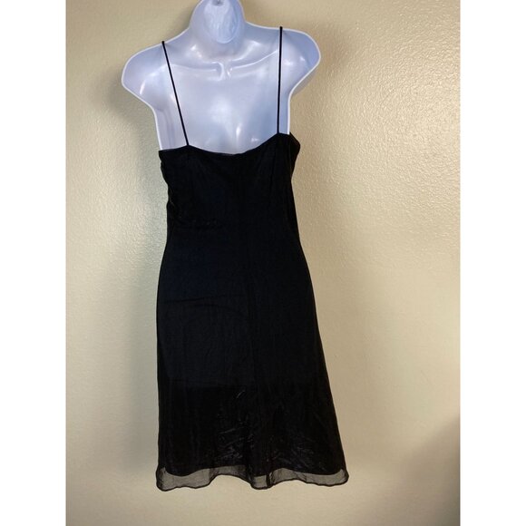 Onyx Nite Black Pleated Spaghetti Strap Mini Dress Size 8 Glam Prom Home Coming - Picture 2 of 16